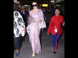 Of Impeccably Pleated Sari And A Pearl Necklace, Kangana's Airport Look Is All Things Vintage