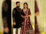 Nusrat Jahan Dazzles In A Copper Wine Make-up At Her Wedding Reception
