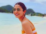 Anushka Sharma Ups Her Orange And Pink Bikini Look With Dainty Earrings