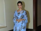 Kangana Ranaut Drapes A Humble Blue Floral Sari For Cauvery Calling Event