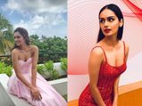 Manushi Chhillar Flaunts Her Baby Pink Cinderalla Gown And Shimmering Red Dress; which is better?