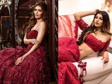 Karishma Tanna And Yashika Aannand In Shimmery Red Embroidered Outfits, Who Looked More Gorgeous?