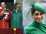 Meghan Markle's Green Dress And Fascinator Seems Inspired By Princess Diana's Outfit
