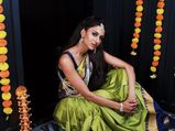 Erica Fernandes’ Pretty Look In Her Light Olive Green Saree Will Lift Your Mood This Navaratri