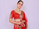 Kangana Ranaut Looks Resplendent In Her Beautiful Red Lehenga At Her Brother’s Wedding