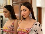 Laxmii Premiere: Kiara Advani Oozes Oomph In Her Polka Dot Saree And Bohemian Blouse