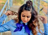Nia Sharma’s Half Dutch Top Knot Makes For A Chic Hairstyle For College Girls