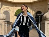 Tandav Actress Gauahar Khan Looks Resplendent In Her Velvet Suit; Perfect For Festive Events