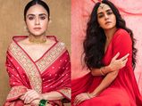 Slay It In Red This Festive Season Just Like Satyameva Jayate Actress Amruta Khanvilkar; Pictures Inside