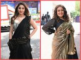 Neha Kakkar In A Golden Black Saree Vs Dhvani Bhanushali In A Black Ruffle Saree, Who Look More Impressive?