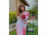 Of Rubina Dilaik’s Floral Organza Saree And Red Clutch; We Totally Love Her Latest Fashion Game