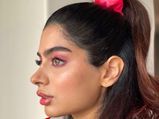 Khushi Kapoor Steals The Limelight With Her Stunning Look In A Pink Scrunchie, Pink Makeup, And Pink Nails
