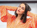 Neha Dhupia Dresses Up In A Bright Orange Skirt Set And Makes Working From Home More Joyful And Interesting
