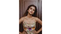 Helmet Promotions: Pranutan Bahl Stuns With Her Embellished Floral Dress And Nail Art