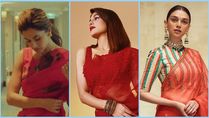 Navratri 2021: Aditi Rao Hydari, Jacqueline Fernandez, And Taapsee Pannu’s Red Organza Saree Looks