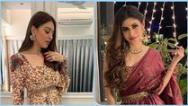 Hansika Motwani And Mouni Roy Have Ruffled Belted Saree Goals For This Wedding Season