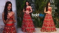 FDCI India Couture Week 2022: Rashmika Mandanna Paints The Town Red In Magnificent Lehenga By Varun Bahl