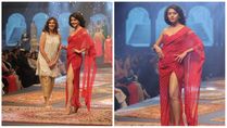 Tejasswi Prakash Slays On The Ramp In Red Thigh-High Slit Gown; SEE PICS!