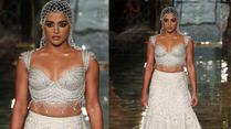 India Couture Week 2024: Wamiqa Gabbi Wows In Abu-Sandeep's Ivory Lehenga With Webbed Veil!