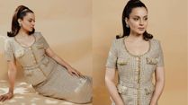 Kangana Ranaut Redefines Power Dressing In Golden Co-Cord Set, Know The Outfit's Value!