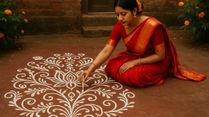 Ever Wondered Why Alpona Designs Use Rice Paste To Invite Goddess Durga’s Blessings And Prosperity?