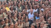 David Beckham Takes A Seat Among Vizag Students, Plays Football With The Girls At School