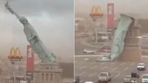 Strong Winds Topple The Statue Of Liberty...But Not The One You’re Thinking Of!