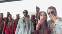 Newly Weds Vijay Deverakonda, Rashmika Mandanna Step Out Hand In Hand, Blow Flying Kisses At Udaipur Airport