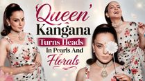 Kangana Ranaut Wears ₹13.63 Lakh Nizam Pearl Earrings With Polka Floral Saree At ‘Bharat Bhagya Vidhata’ Event