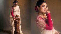 As ‘Ranabaali’ Hits Theatres, A Look At Rashmika Mandanna’s ₹1.31 Lakh Ivory Saree For Pre-Release Promotions