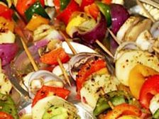 స్పైసీ వెజిటబుల్ కబాబ్-క్యాప్సికమ్ గార్నిషింగ్