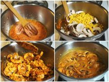  మష్రుమ్ - కార్న్-కాజు  మసాలా కర్రీ 