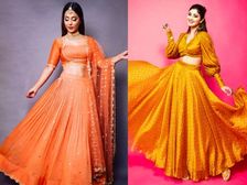 Navratri 2022 Day 7: నవరాత్రి ఏడో రోజు ఆరెంజ్ రంగు దుస్తుల్లో ఇలా అదరగొట్టొచ్చు