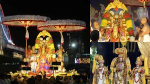 Tirumal Brahmotsavam: తిరుమలలో స్వర్ణరథంపై ఊరేగిన కోనేటి రాయుడు