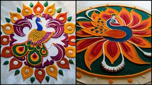 AI చే డిజైన్ చేసిన కొన్ని బ్యూటిఫుల్ నెమలి రంగోలీ డిజైన్‌లు - మీకు ఏది నచ్చింది?