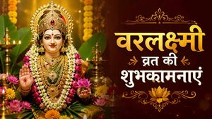 Varalakshmi Vrat 2026 Wishes: मां लक्ष्मी का आशीर्वाद...वरलक्ष्मी व्रत पर प्रियजनों को भेजें ये शुभकामना संदेश