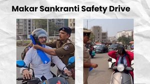 Ahead of Makar Sankranti, Surat Police Distribute Safety Gear to Protect Bikers From Dangerous ‘Manjha’