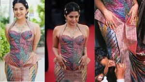 The Sustainable Cannes Look Everyone Is Talking About: Disha Madan's 80-Year-Old Saree Gown