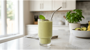 Healthy 5 Minute Breakfast: Creamy Avocado Banana Smoothie Recipe