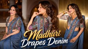 Saree, But Make It Denim: Madhuri Dixit’s Denim Saree Look Breaks The Internet 