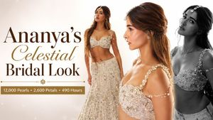 Ananya Panday's Gaurav Gupta Couture Featured 12,000 Pearls, 2,600 Petals And A Celestial Love Story 