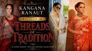 Kangana Ranaut's Sarees Take You On A Journey Through India's Most Iconic Handloom Weaves 