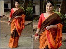 ಡಬಲ್ ಶೇಡ್ ಸೀರೆಯಲ್ಲಿ ಮೆರುಗು ತೋರಿದ ವಿದ್ಯಾ ಬಾಲನ್