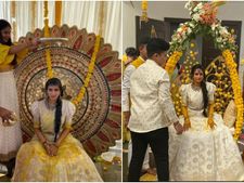 ಡಿಕೆಶಿ ಮಗಳ ಮದುವೆ: ಅರಿಶಿನ ಶಾಸ್ತ್ರದಲ್ಲಿ ಮದುಮಗಳು ಹೇಗೆ  ಕಂಗೊಳಿಸಿದ್ದಾಳೆ ನೋಡಿ