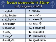 ಹಿಂದೂ ಪಂಚಾಂಗದ 16 ತಿಥಿಗಳ ಬಗ್ಗೆ ಸಂಪೂರ್ಣ ಮಾಹಿತಿ