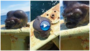 ಮೀನುಗಾರರ ಬಲೆಗೆ ಬಿದ್ದ ಹಿಂದೆಂದೂ ಕಾಣದ ವಿಚಿತ್ರ ಜೀವಿ..! ವಿಡಿಯೋ ವೈರಲ್