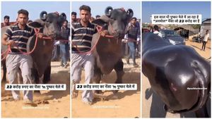 ಪ್ರಾಣಿ ಮೇಳದಲ್ಲಿ ಒಂದೂವರೆ ಟನ್ ದೈತ್ಯ ಕೋಣ: ತಿಂಗಳಿಗೆ 5 ಲಕ್ಷ ದುಡಿಯುವ 23 ಕೋಟಿಯ ಕೋಣವಿದು!!