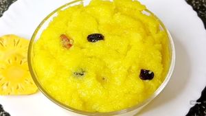 ಮದುವೆ ಮನೆಯ ಪೈನಾಪಲ್ ಕೇಸರಿ ಬಾತ್ ಮಾಡಿ, ಬಾಯಲ್ಲಿ ಕರಗುವ ಸಿಹಿ ಇದು!