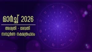 മാര്‍ച്ച് 2026: സമ്പൂര്‍ണ നക്ഷത്രഫലം, അശ്വതി -രേവതി വരെ കരിയര്‍, ധനം, ജോലി, ദാമ്പത്യം, പ്രണയം ഇപ്രകാരം