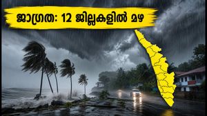 കേരളത്തിൽ കനത്ത മഴയ്ക്ക് സാധ്യത: 12 ജില്ലകളിൽ യെല്ലോ അലർട്ട്; ജാഗ്രത പാലിക്കാൻ നിർദേശം